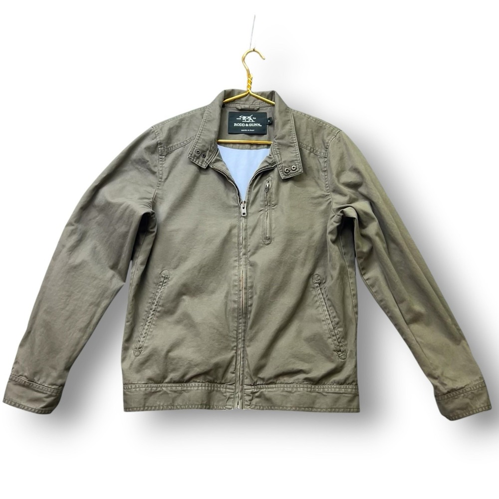 Rodd & Gunn Armitage Harrington Jacket Mens Small Olive Green Full Zip Cotton